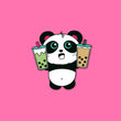 Load image into Gallery viewer, Double Boba Enamel Pin by Pandi the Panda