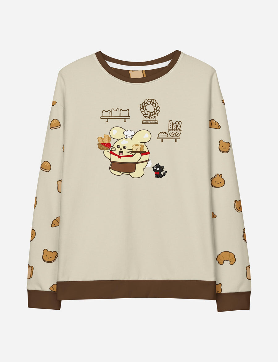 Babee's Bakery Unisex cotton sweatshirt | CREAM/BROWN