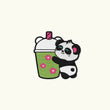 Load image into Gallery viewer, Pandi Matcha Embroidered Iron-On Patch
