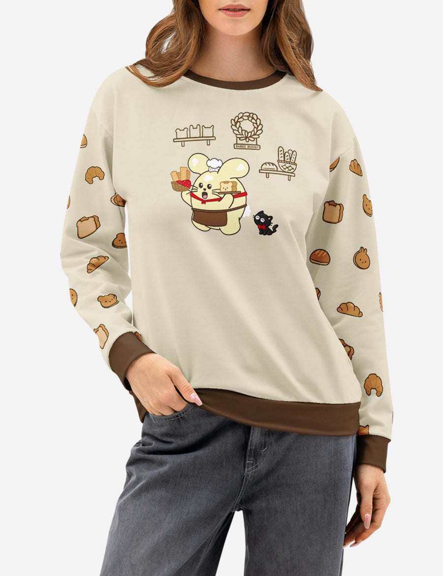 Babee's Bakery Unisex cotton sweatshirt | CREAM/BROWN