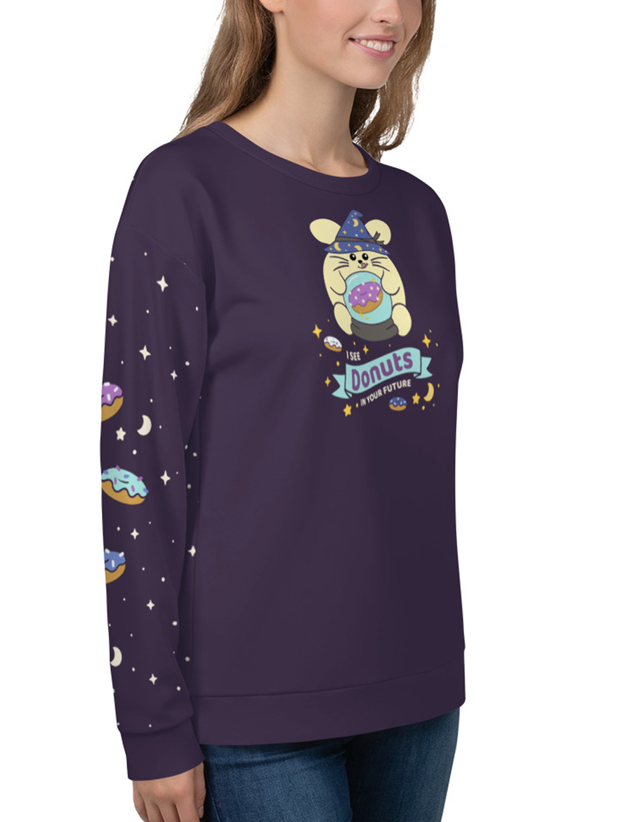 I See Donuts in Your Future All-Over Print AMETHYST Unisex Sweatshirt