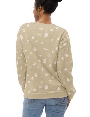 The Spookiest Place on Earth CREAM All-Over Print Unisex Sweatshirt