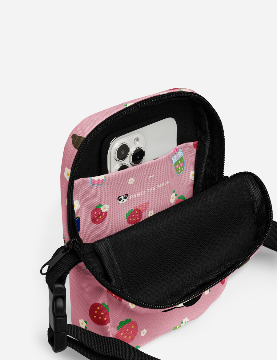 Pandi Strawberry Matcha Utility Crossbody Bag