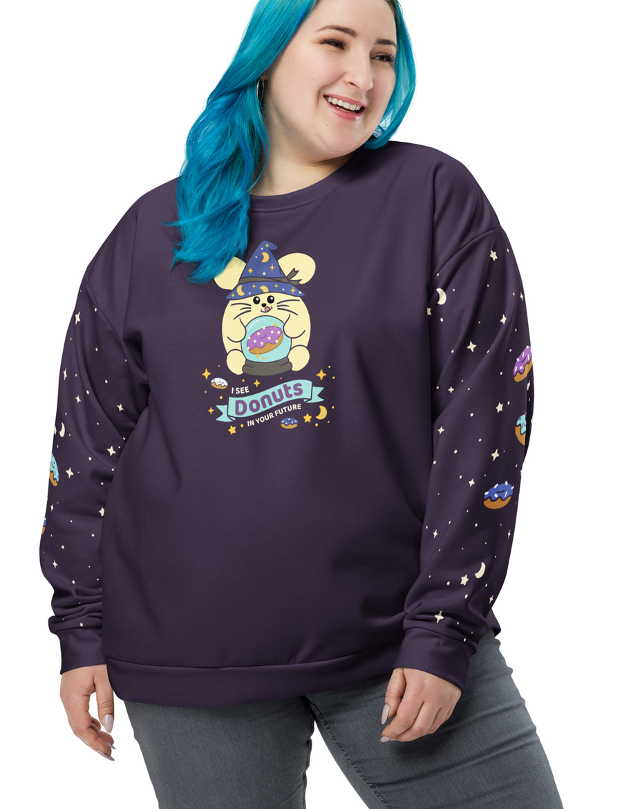 I See Donuts in Your Future All-Over Print AMETHYST Unisex Sweatshirt
