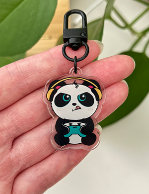 Gamer Panda Acrylic Keychain