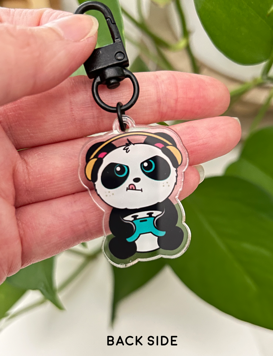 Gamer Panda Acrylic Keychain