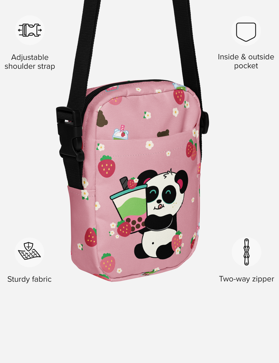 Pandi Strawberry Matcha Utility Crossbody Bag