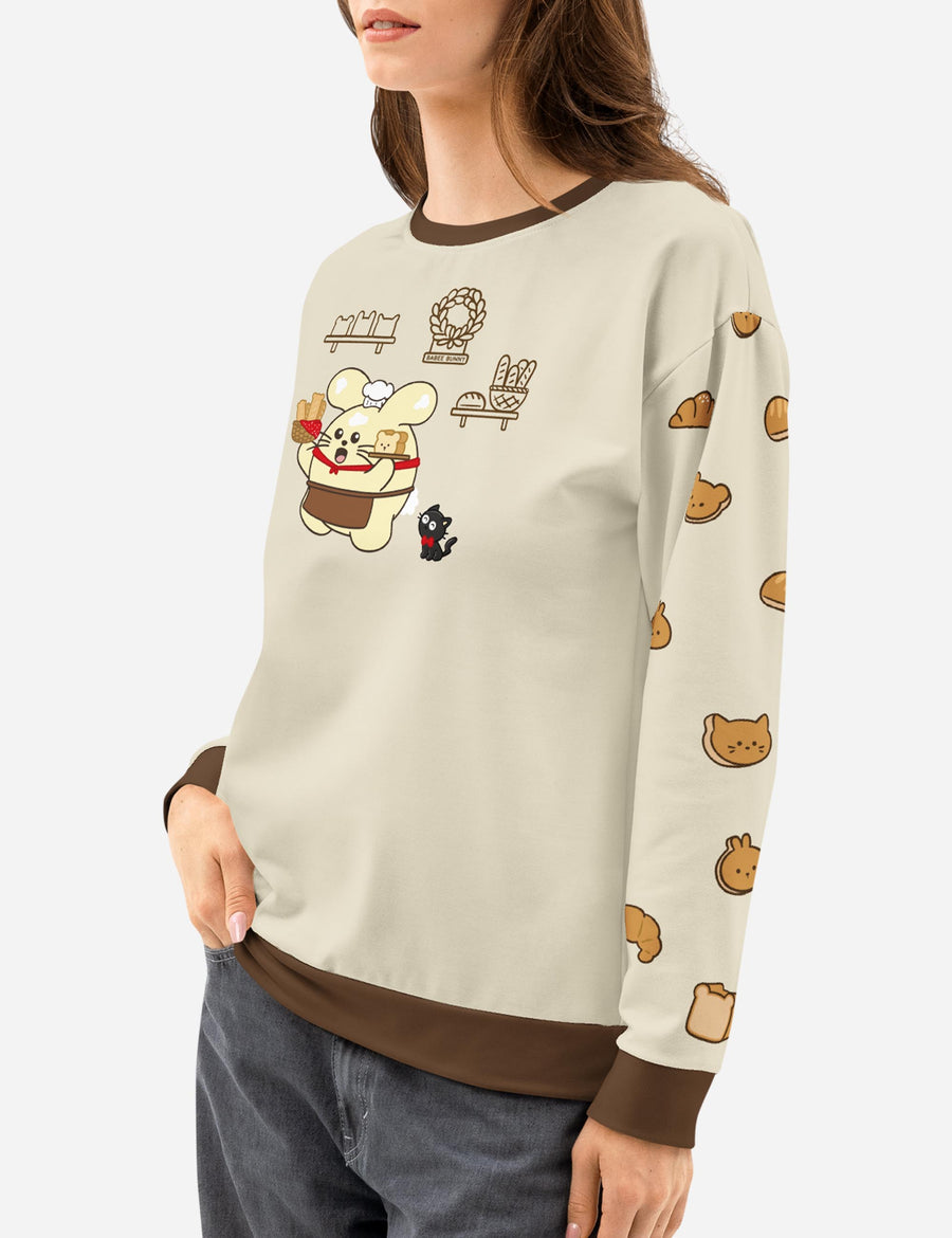 Babee's Bakery Unisex cotton sweatshirt | CREAM/BROWN