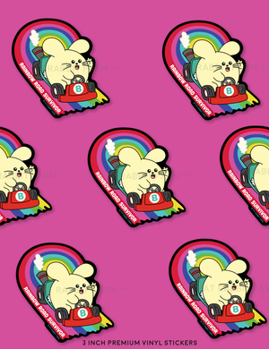 Rainbow Road Vinyl Sticker by Fat Rabbit Farm