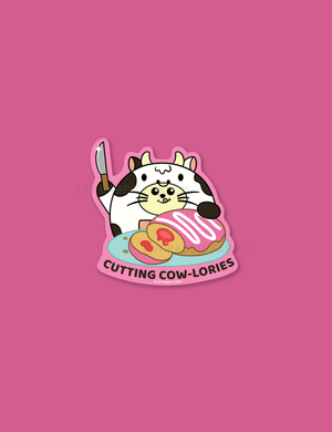 Cutting Cow-Lories Vinyl Sticker by Fat Rabbit Farm