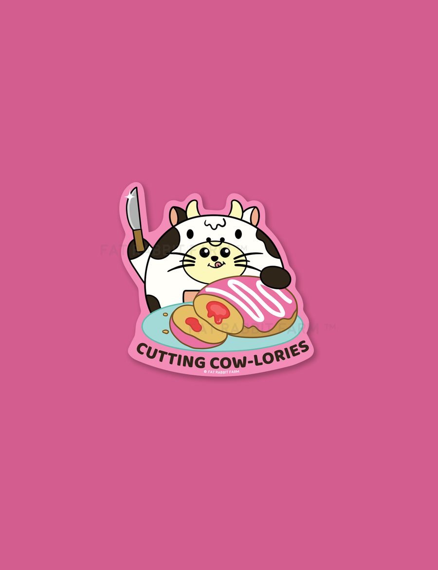 Cutting Cow-Lories Vinyl Sticker by Fat Rabbit Farm