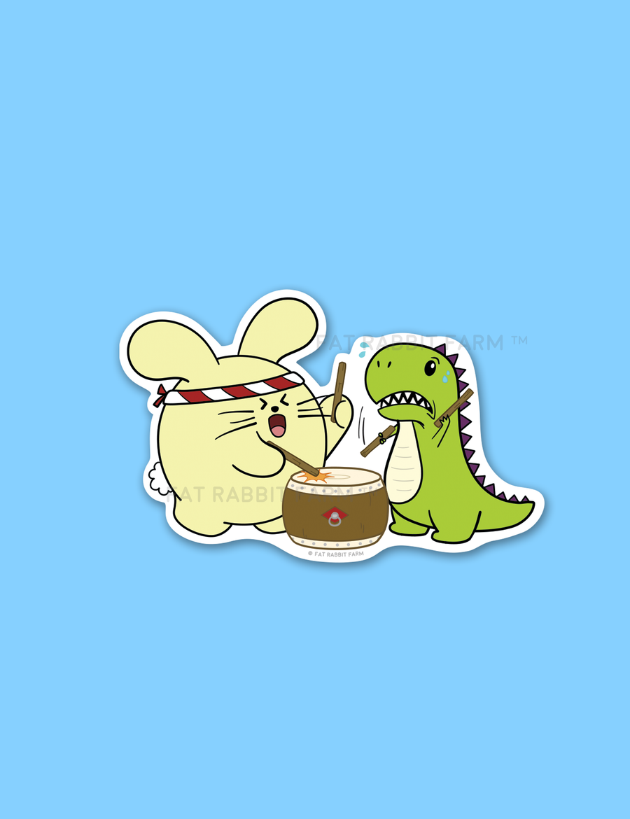 Taiko with T-Rex Vinyl Sticker