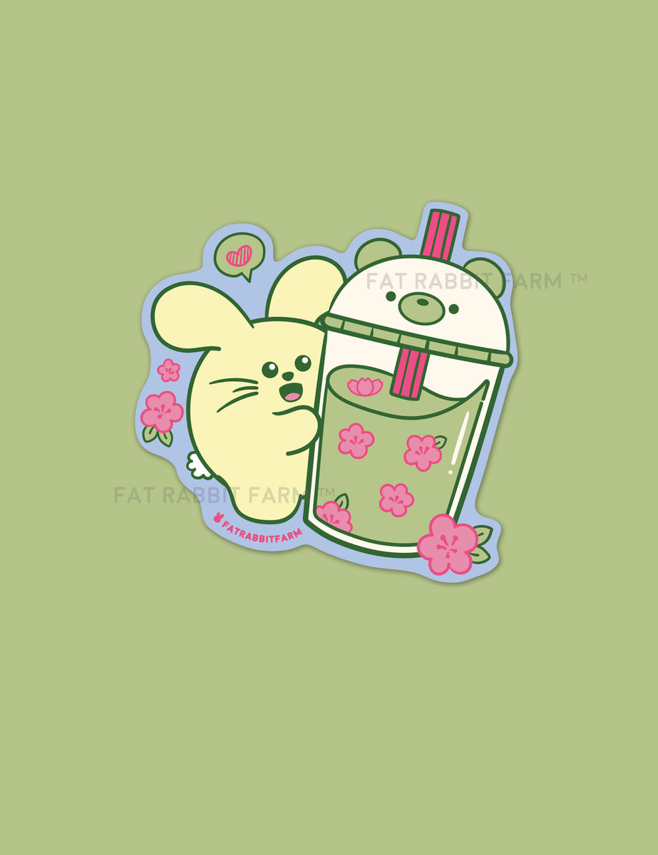 Happy Matcha Vinyl Sticker – Fat Rabbit Farm
