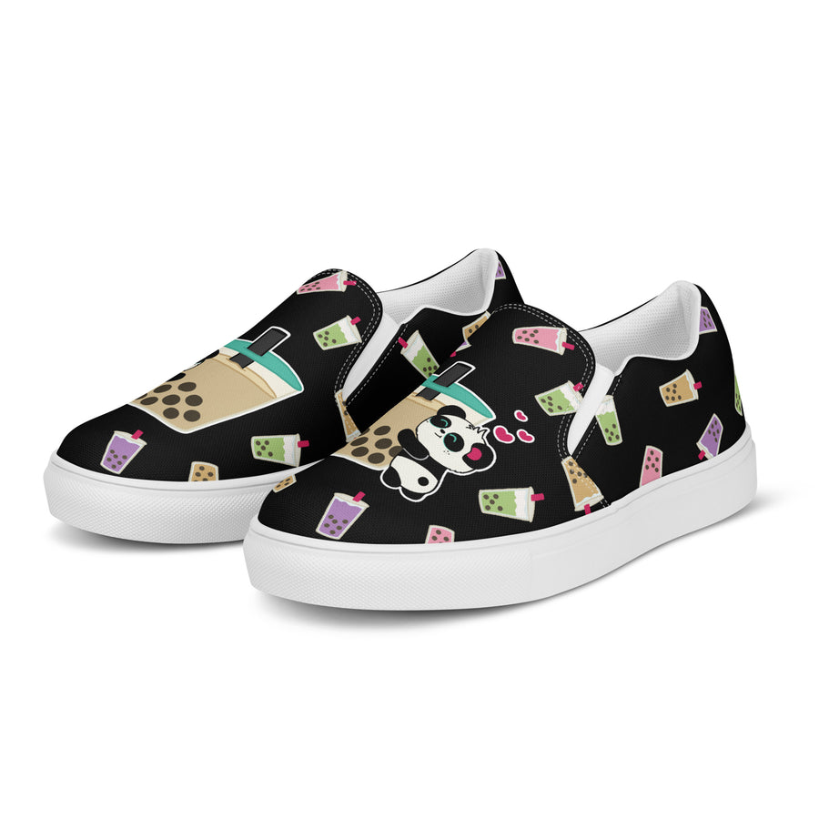 Boba Obsessed Women's Slip-On Canvas Shoes