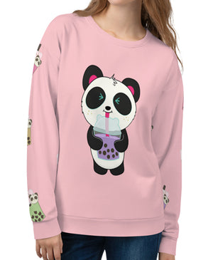 Boba Bear All-Over-Print Unisex Sweatshirt Specialty Made to Order ni Pandi the Panda