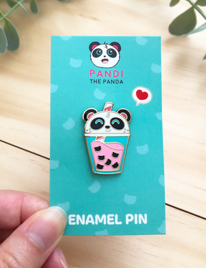 Boba Cup Enamel Pin by Pandi the Panda