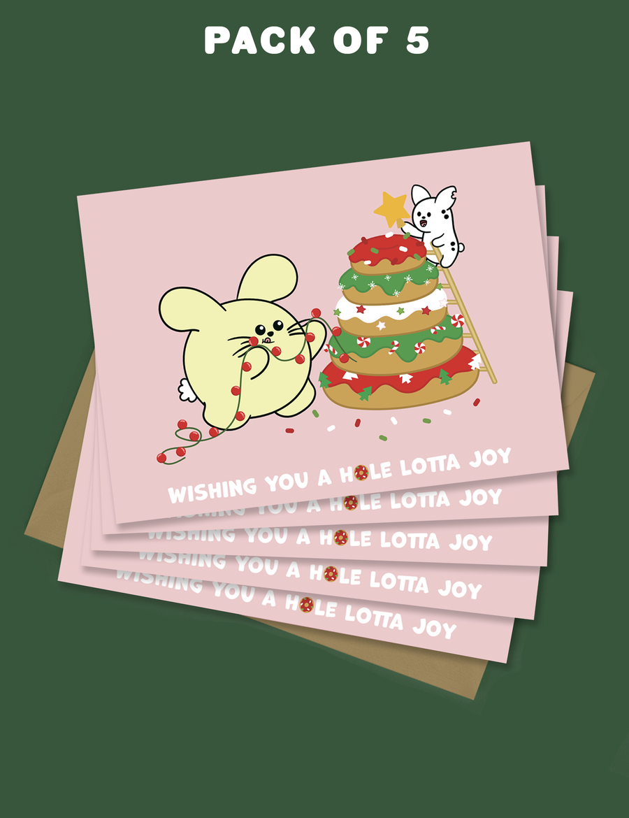 Hole Lot of Joy Pack of 5 Greeting Cards