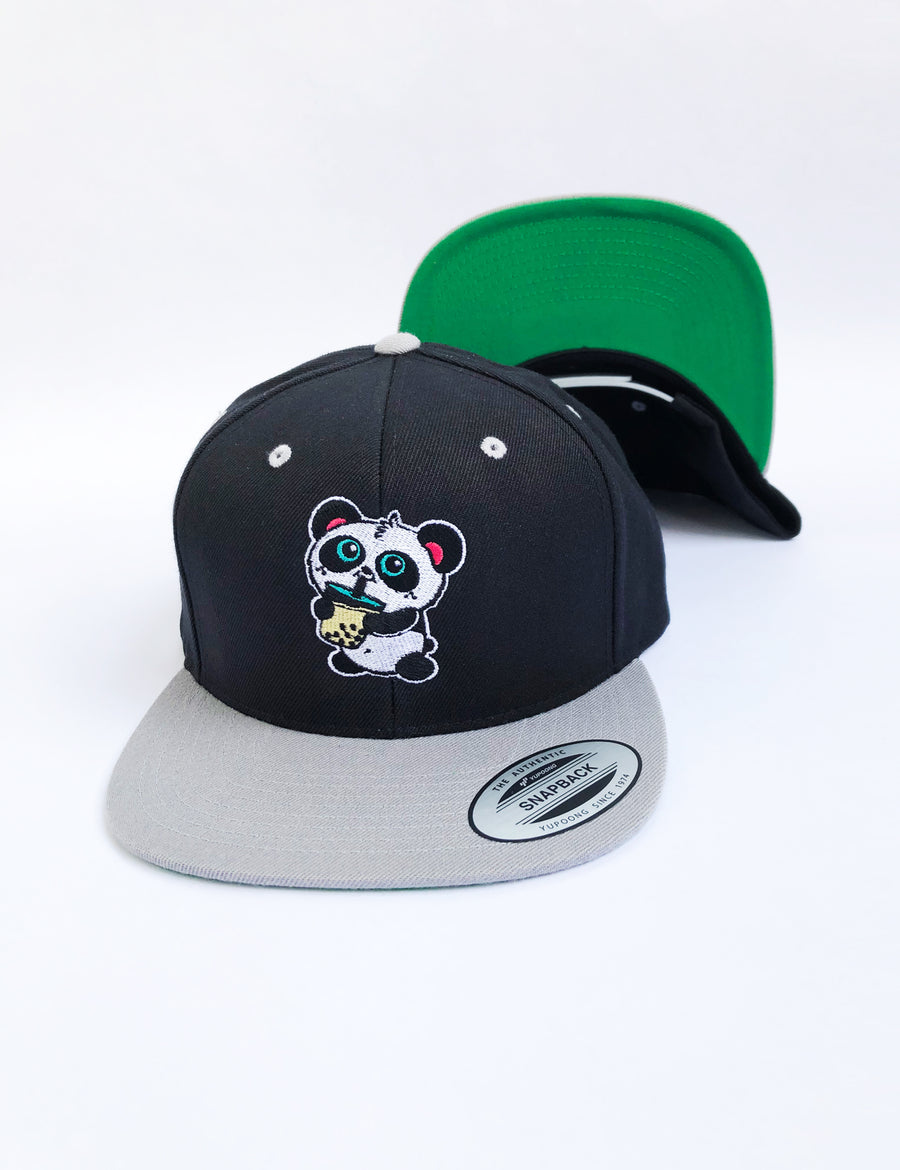 Boba Time Snapback Hat by Pandi the Panda
