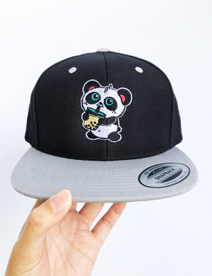 Boba Time Snapback Hat by Pandi the Panda