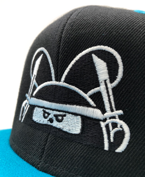 Ninja Time! Snapback Hat Specialty Made to Order by Fat Rabbit Farm