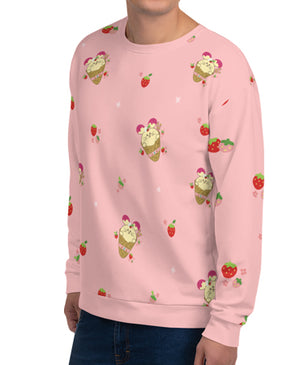 Strawberry Babee オールオーバープリント ユニセックス スウェットシャツ ブラッシュ スペシャルティ ファット ラビット ファームによるオーダーメイド