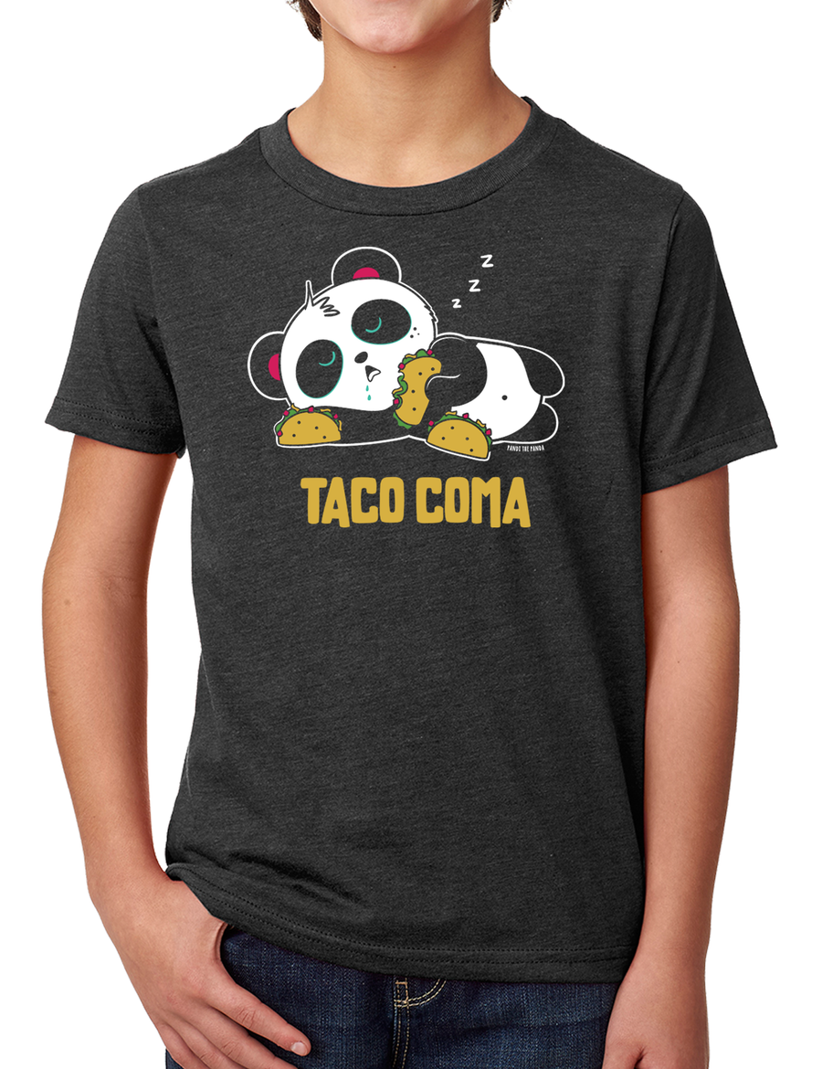 Taco Coma Kid’s T-shirt by Pandi the Panda