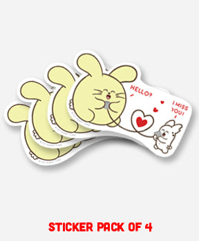 Masks of Affection I miss You Vinyl Sticker Pack (4) by Fat Rabbit Farm
