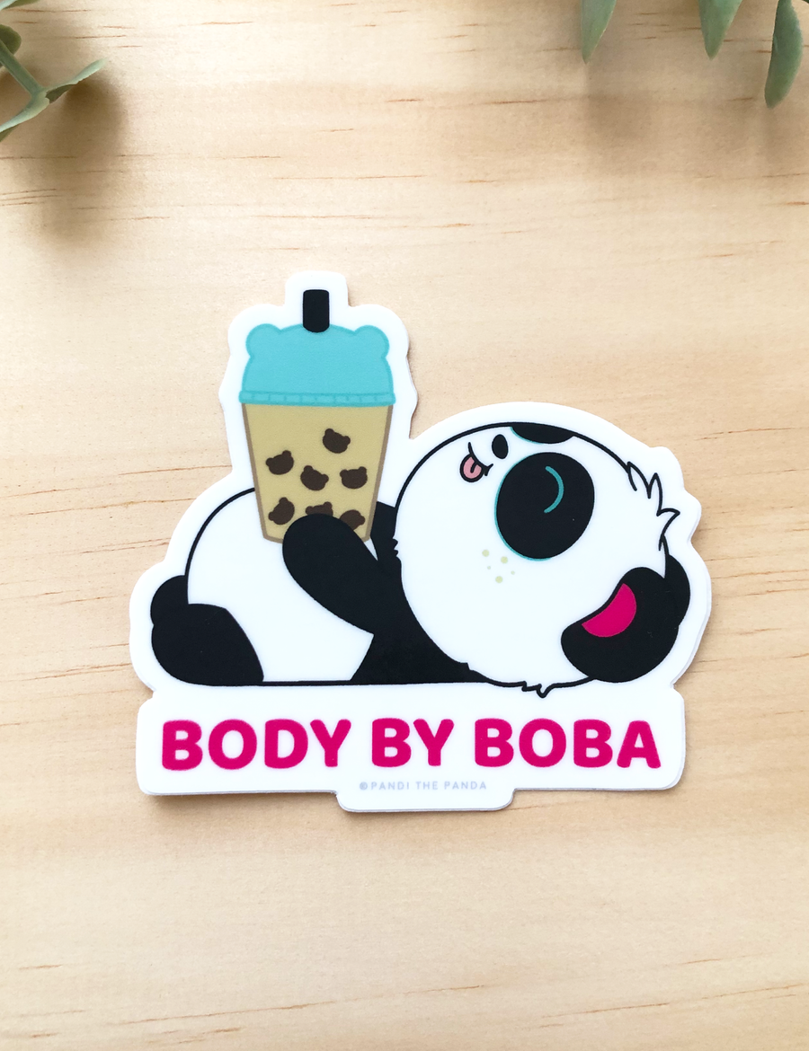 Body by Boba ビニールステッカー by Fat Rabbit Farm