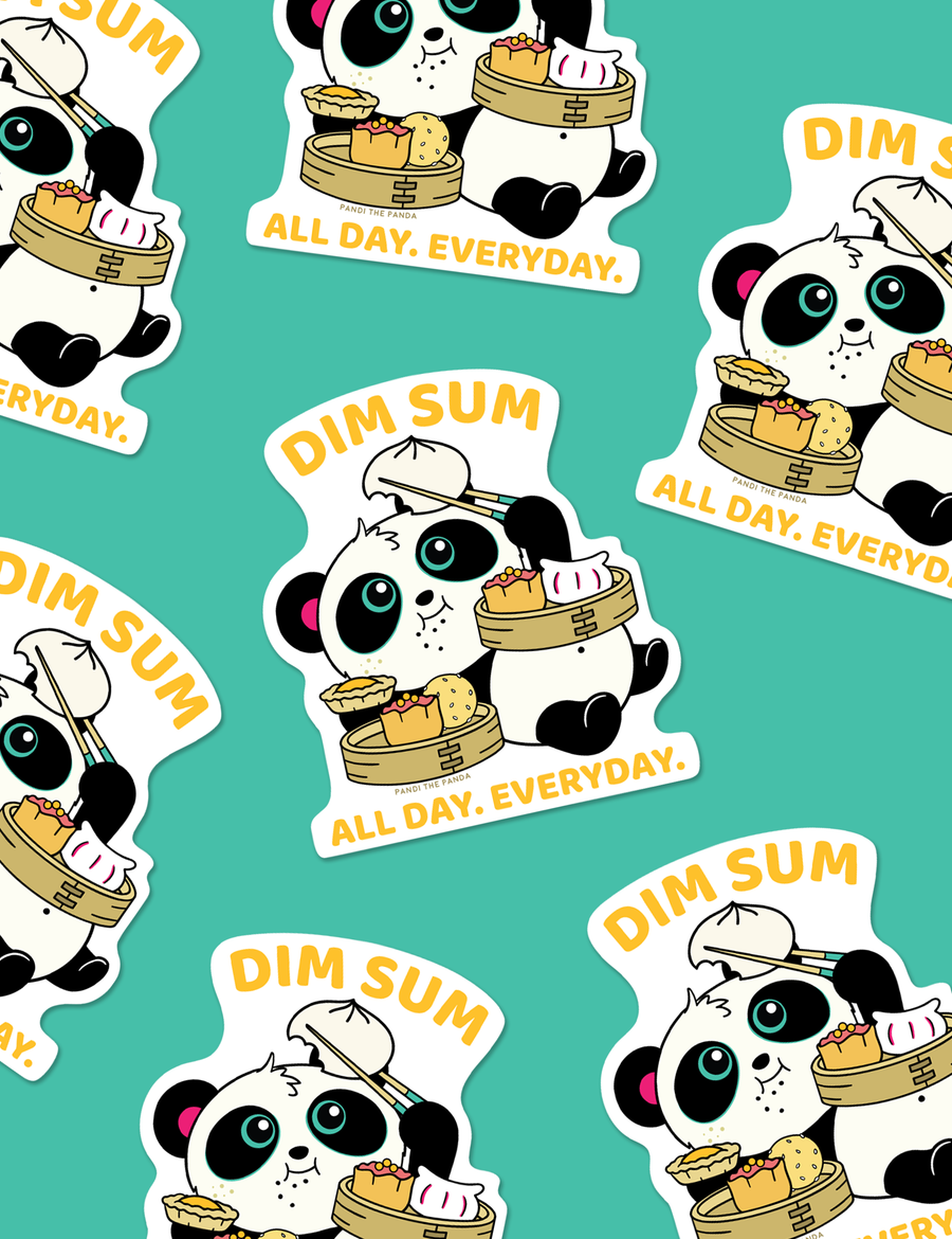 Dim Sum Every Day Vinyl Sticker by Pandi the Panda – Fat Rabbit Farm