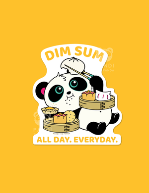 Dim Sum Every Day Vinyl Sticker by Pandi the Panda