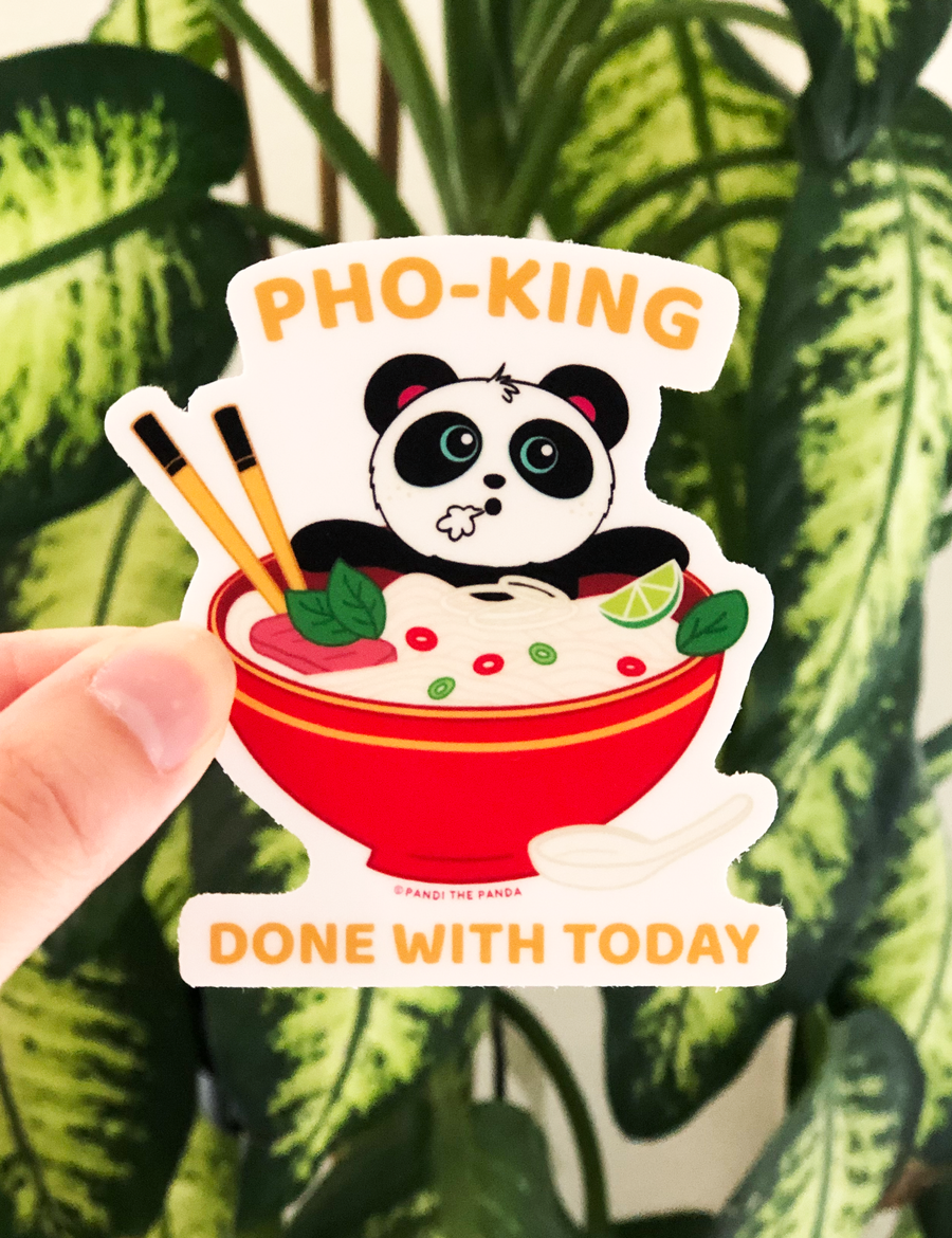 PHO-King Done Vinyl Sticker ni Pandi the Panda