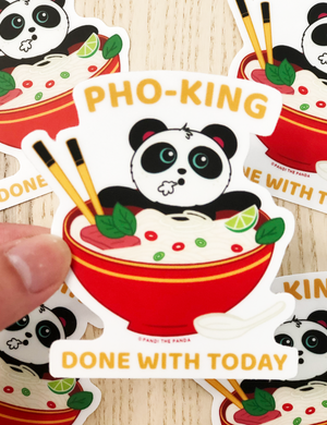 PHO-King Done Vinyl Sticker ni Pandi the Panda