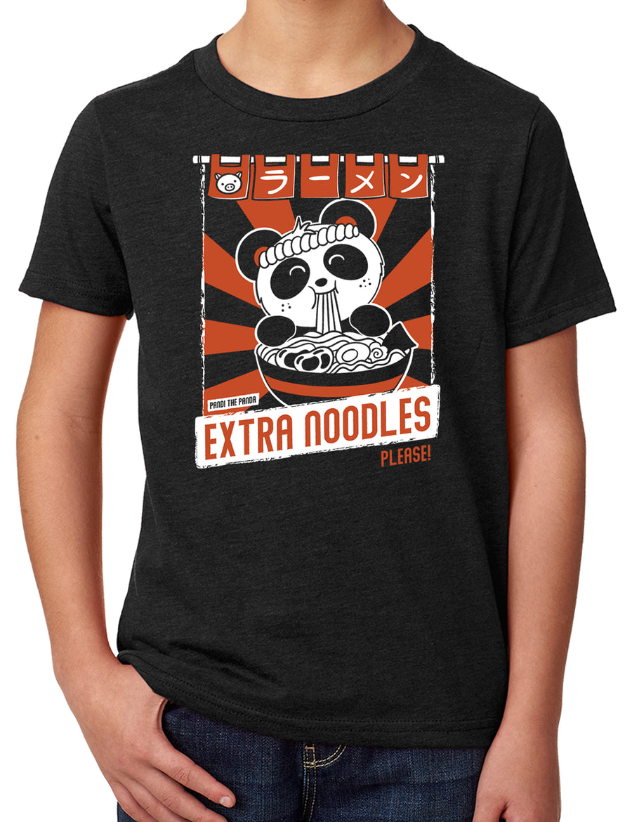 Extra Noodles Kid’s T-shirt by Pandi the Panda