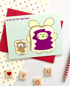 Better Together: PB+J Greeting Card ng Fat Rabbit Farm