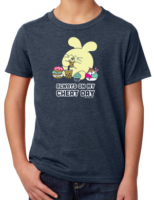 Cheat Day Kid's T-shirt ng Fat Rabbit Farm