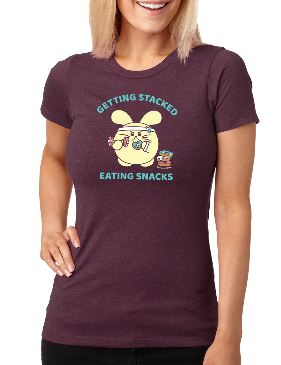 スナックを食べる レディース Tシャツ