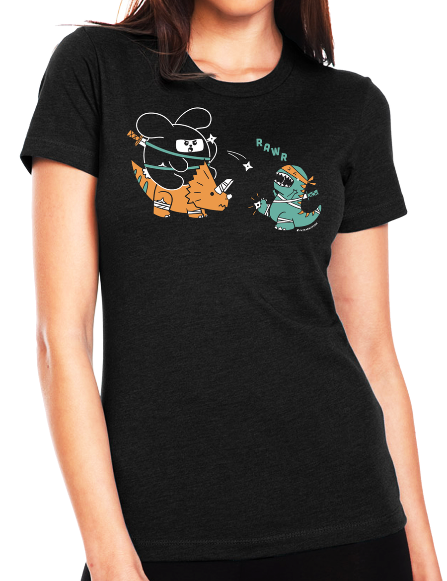 Ninja Dino Battle レディース Tシャツ