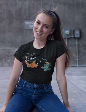 Ninja Dino Battle Women’s T-Shirt